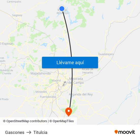 Gascones to Titulcia map