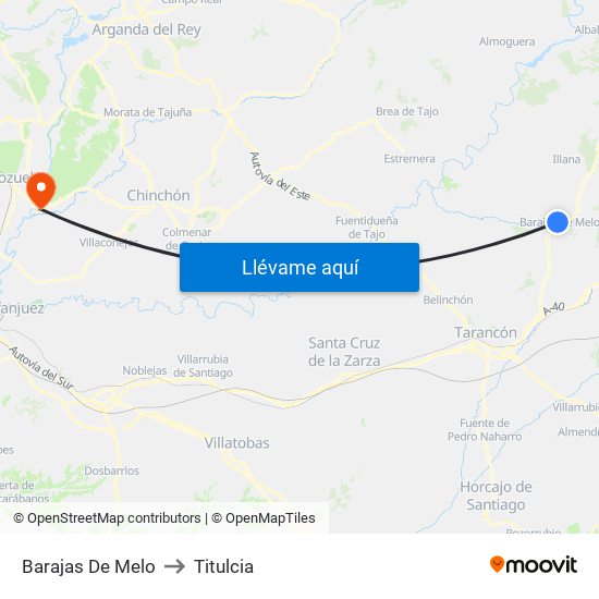 Barajas De Melo to Titulcia map