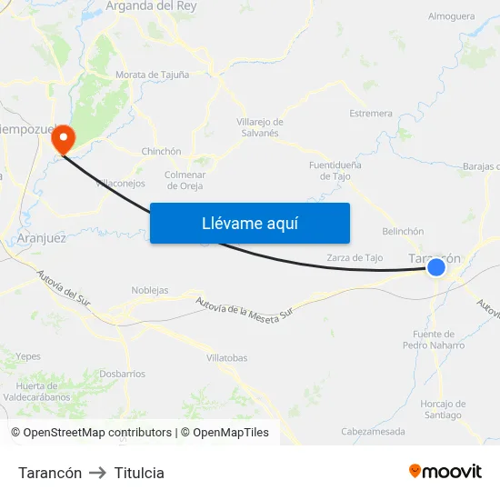 Tarancón to Titulcia map