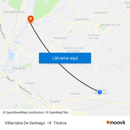 Villarrubia De Santiago to Titulcia map