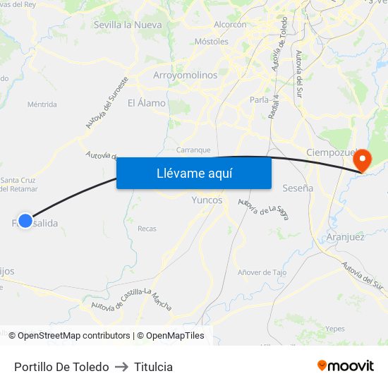Portillo De Toledo to Titulcia map