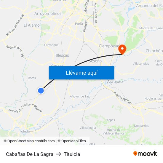 Cabañas De La Sagra to Titulcia map