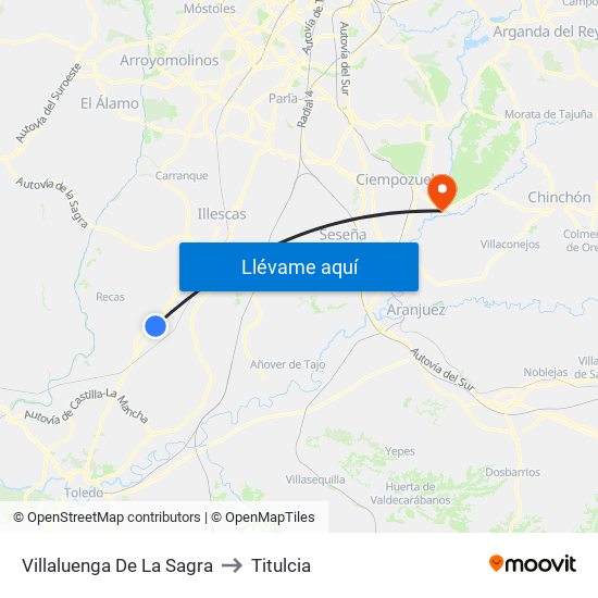 Villaluenga De La Sagra to Titulcia map