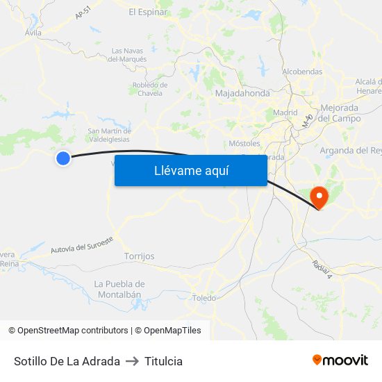 Sotillo De La Adrada to Titulcia map