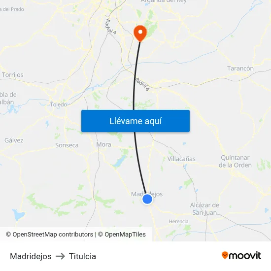 Madridejos to Titulcia map