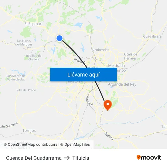 Cuenca Del Guadarrama to Titulcia map