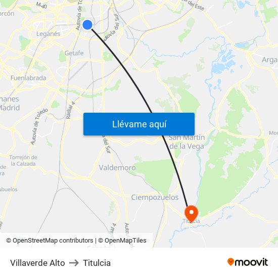 Villaverde Alto to Titulcia map