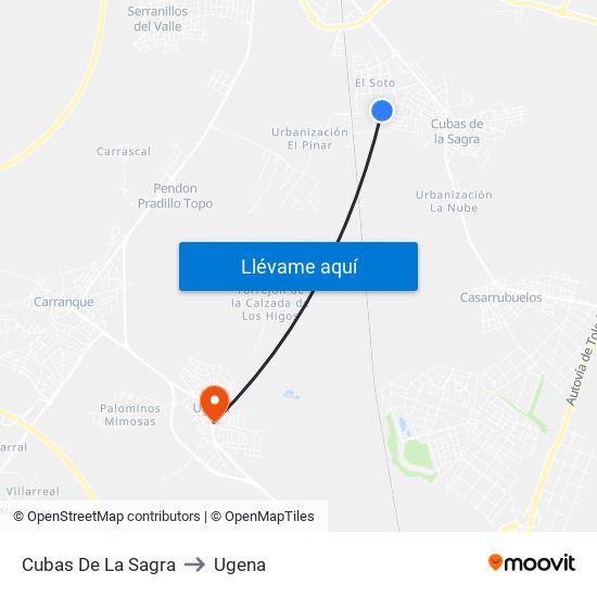 Cubas De La Sagra to Ugena map