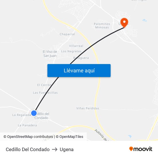 Cedillo Del Condado to Ugena map