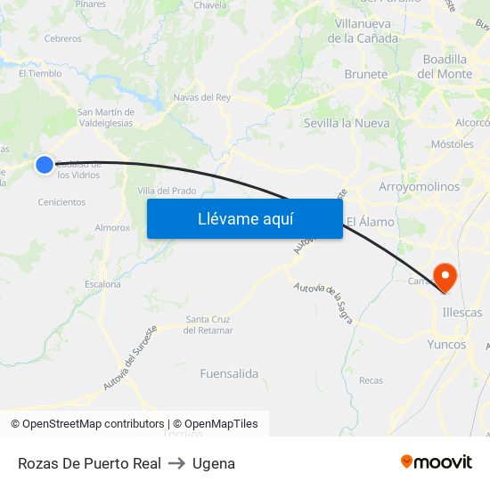 Rozas De Puerto Real to Ugena map