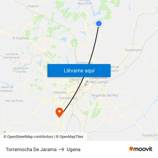 Torremocha De Jarama to Ugena map