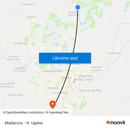 Madarcos to Ugena map