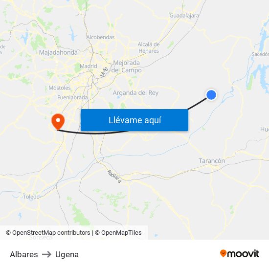 Albares to Ugena map