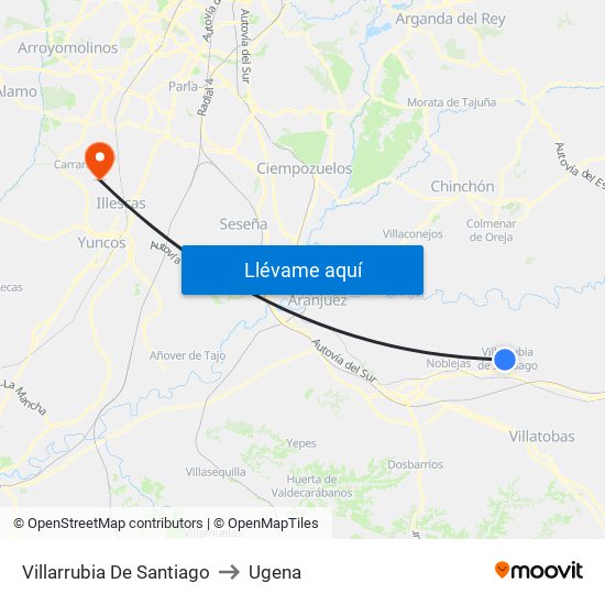 Villarrubia De Santiago to Ugena map