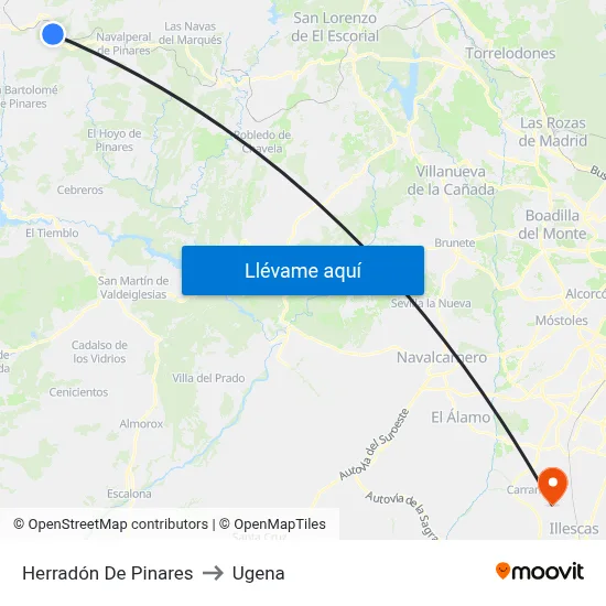 Herradón De Pinares to Ugena map