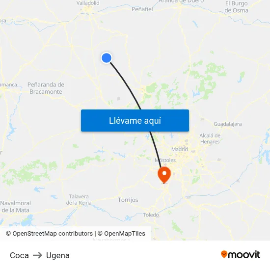Coca to Ugena map