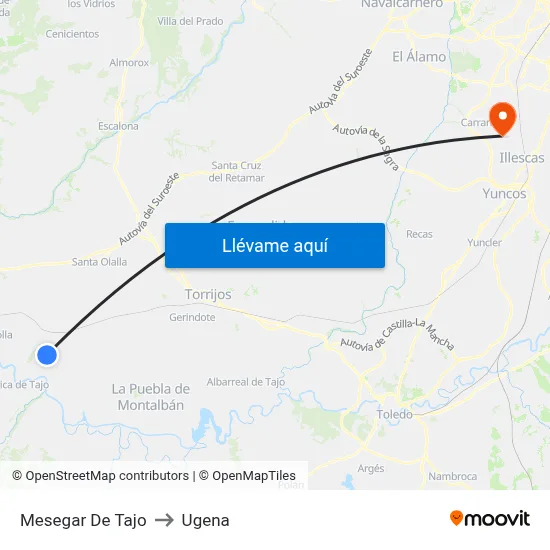 Mesegar De Tajo to Ugena map