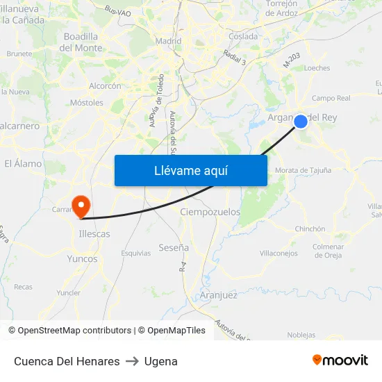 Cuenca Del Henares to Ugena map