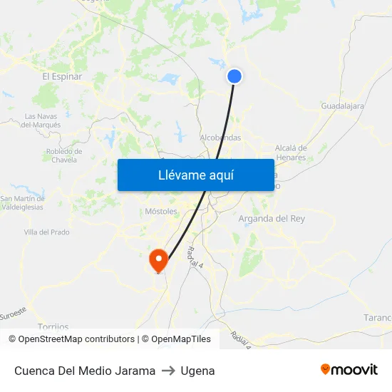 Cuenca Del Medio Jarama to Ugena map