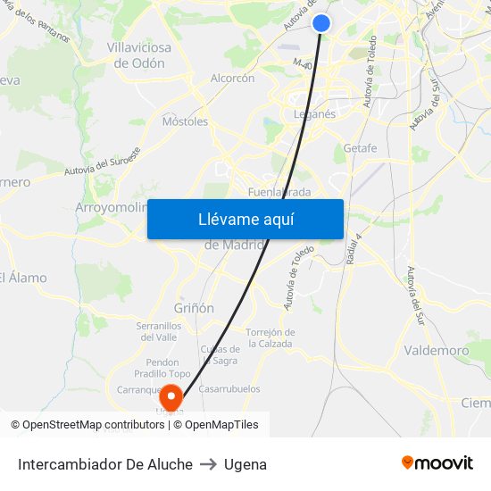 Intercambiador De Aluche to Ugena map