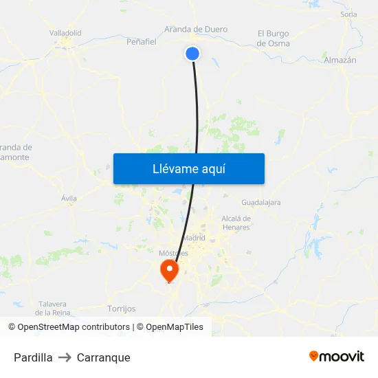 Pardilla to Carranque map