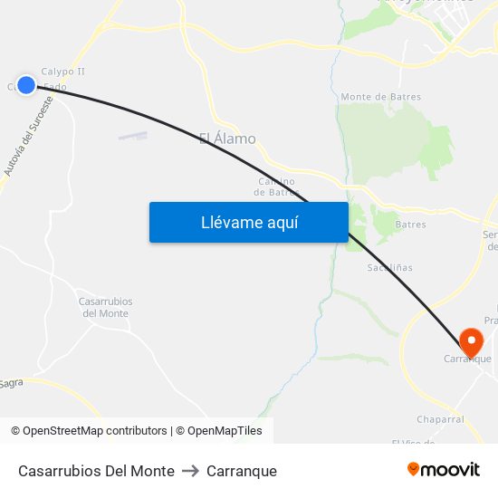 Casarrubios Del Monte to Carranque map