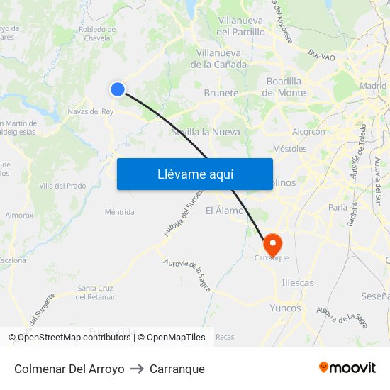 Colmenar Del Arroyo to Carranque map