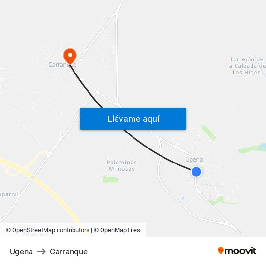 Ugena to Carranque map