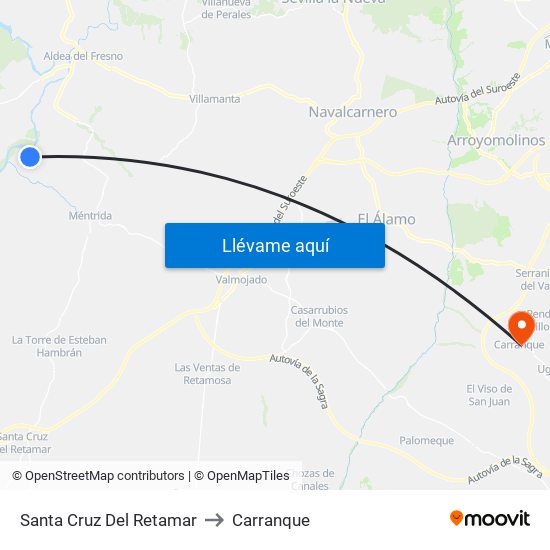 Santa Cruz Del Retamar to Carranque map