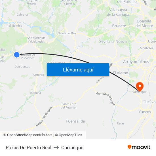 Rozas De Puerto Real to Carranque map