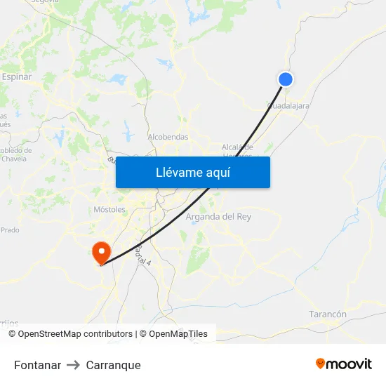 Fontanar to Carranque map