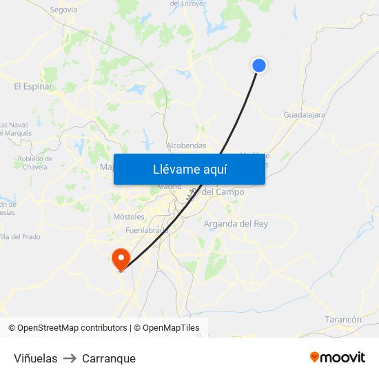 Viñuelas to Carranque map