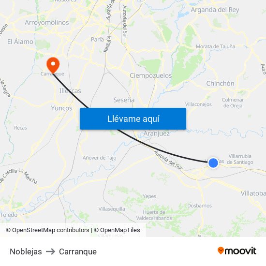 Noblejas to Carranque map