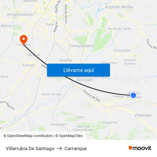 Villarrubia De Santiago to Carranque map