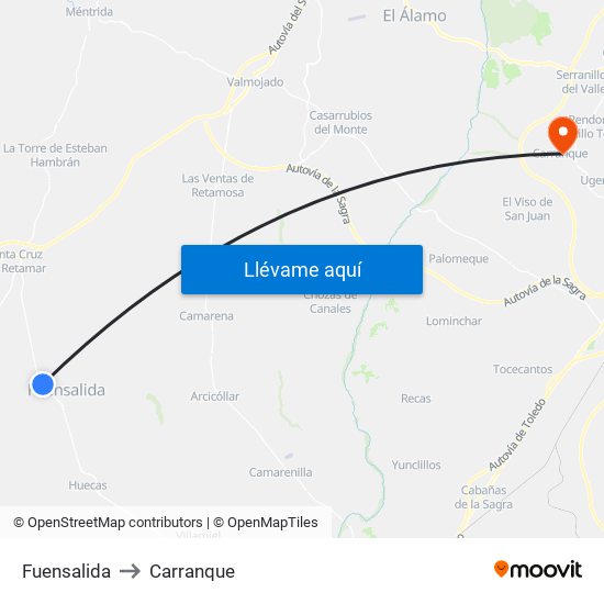 Fuensalida to Carranque map