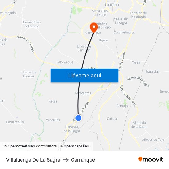 Villaluenga De La Sagra to Carranque map
