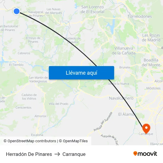 Herradón De Pinares to Carranque map