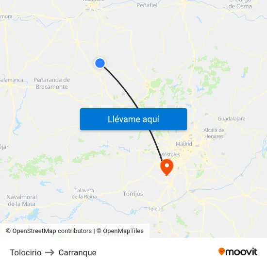 Tolocirio to Carranque map