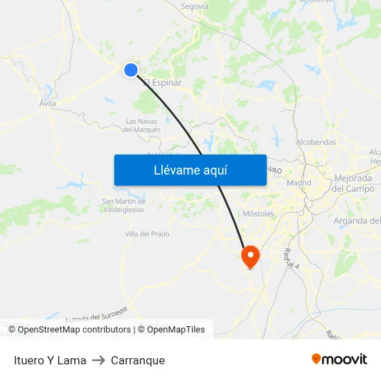 Ituero Y Lama to Carranque map