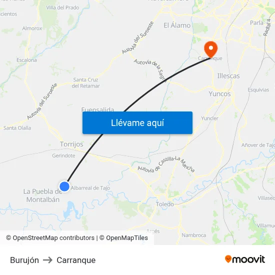 Burujón to Carranque map