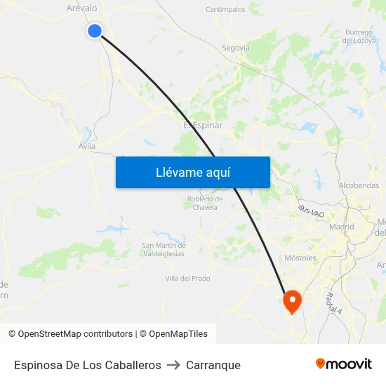 Espinosa De Los Caballeros to Carranque map