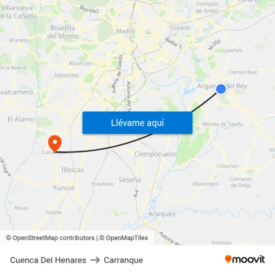 Cuenca Del Henares to Carranque map