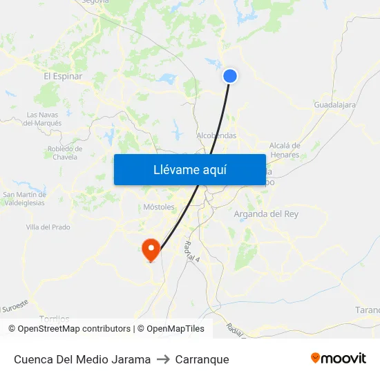 Cuenca Del Medio Jarama to Carranque map