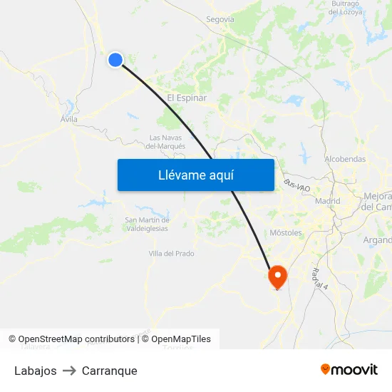 Labajos to Carranque map