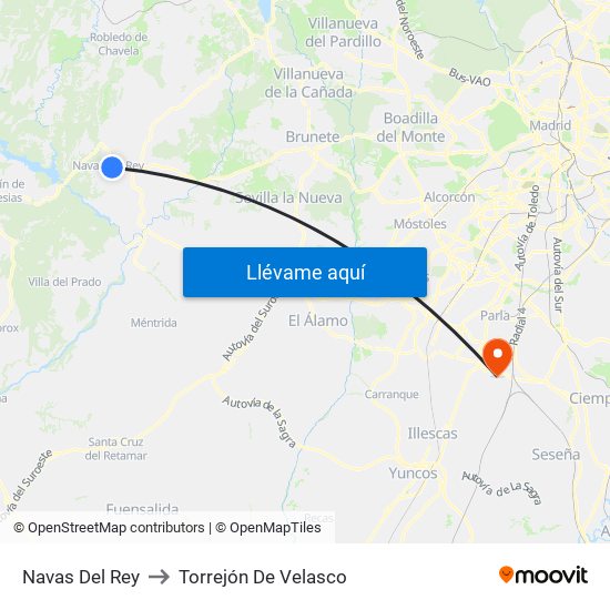 Navas Del Rey to Torrejón De Velasco map