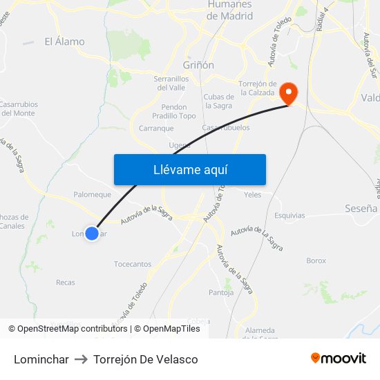 Lominchar to Torrejón De Velasco map