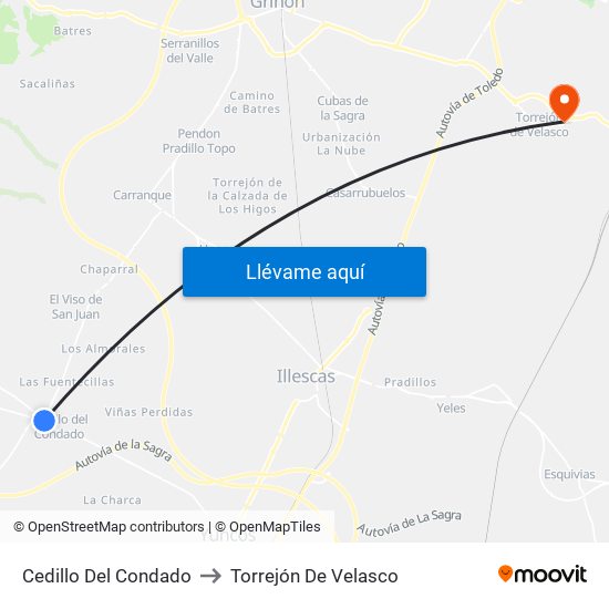 Cedillo Del Condado to Torrejón De Velasco map
