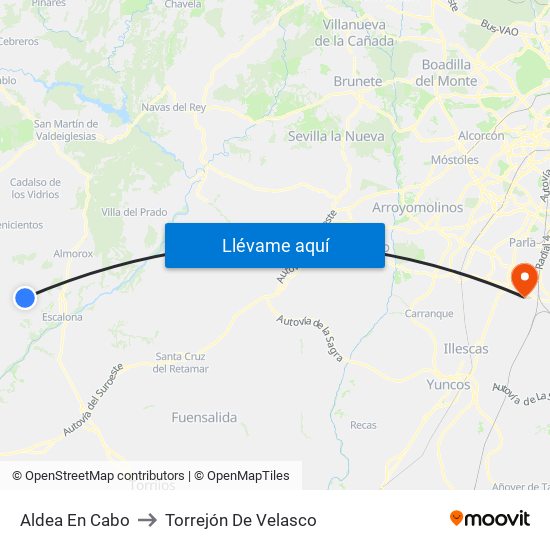 Aldea En Cabo to Torrejón De Velasco map