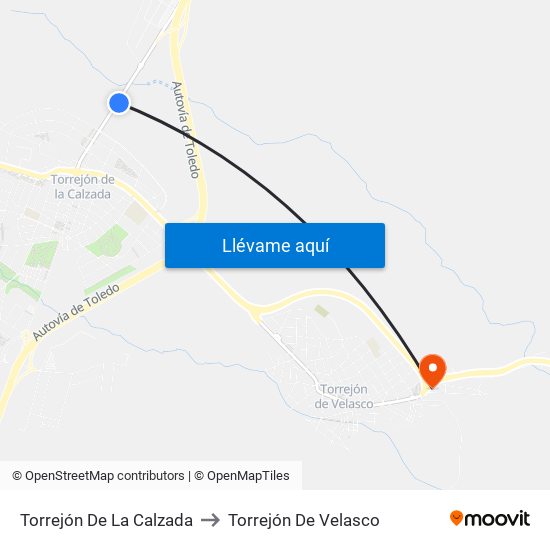 Torrejón De La Calzada to Torrejón De Velasco map