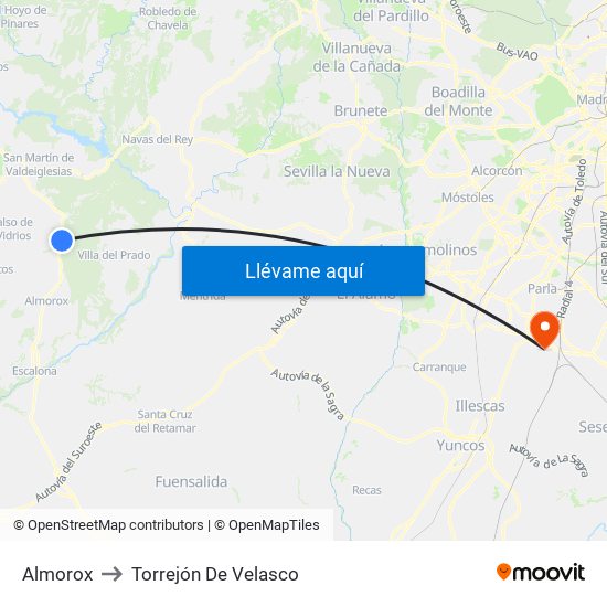 Almorox to Torrejón De Velasco map